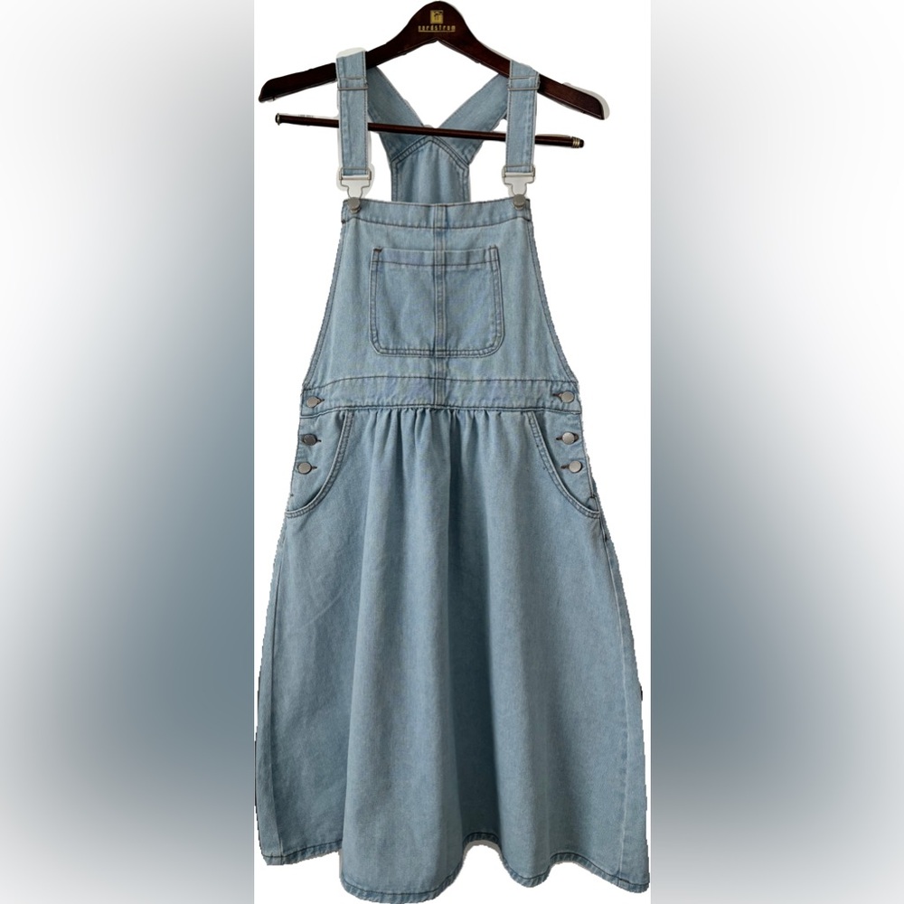 SHEIN Denim Overall Midi Dress XL